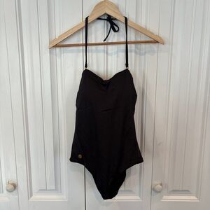 Leonisa Black Macrame Detail‎ Back One Piece Swimsuit Size XS